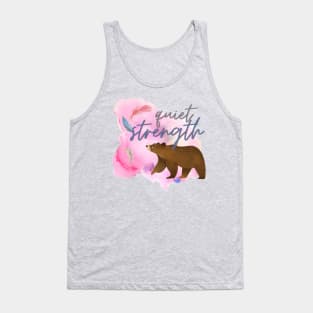 Quiet Strength Watercolour Bear Tank Top